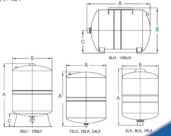 01-2755605 #4. 2l Vertical Pressure Tank